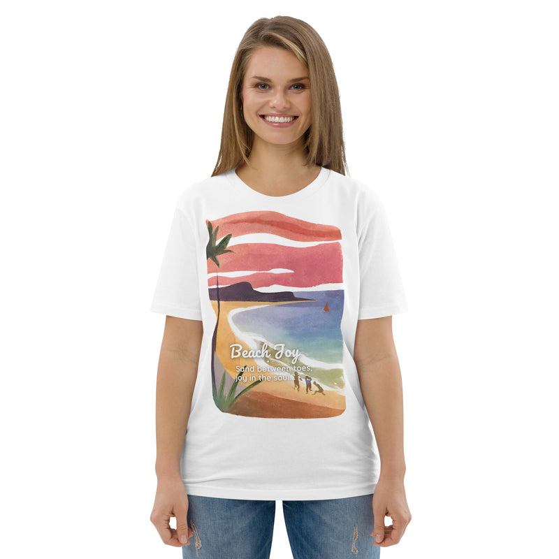 Unisex Organic Cotton T-shirt - Beach Joy (POD-S)