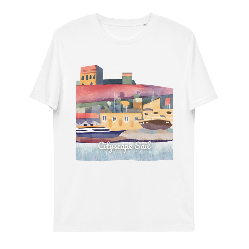 Unisex Organic Cotton T-shirt - Cityscape Sail (POD-S)