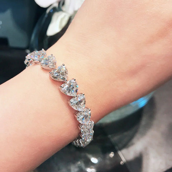 Pure Silver High Carbon Diamond Full Diamond Bracelet