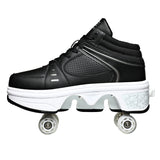 Coloured Lights Four-wheel Rollerskate Foldable Dual-purpose Skating Shoes