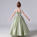 Girls Evening Dress Light Green Princess Costume