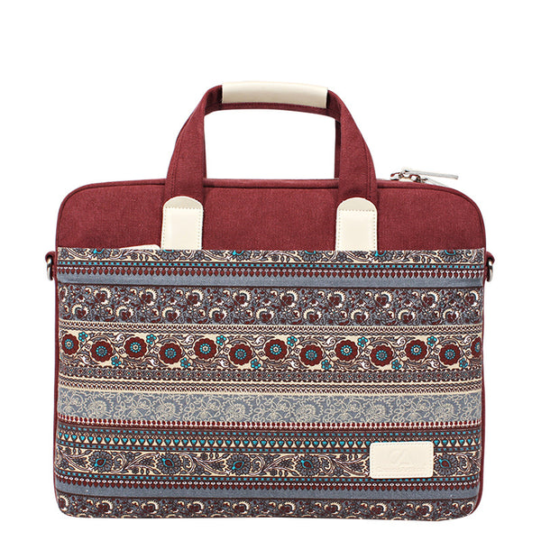 Ethnic Style Canvas Craft Anti-fall and Durable Laptop Bag