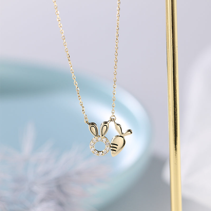 Latest 18K Gold Plated Rabbit Cute Gift Trending Necklace For Girl Jewelry