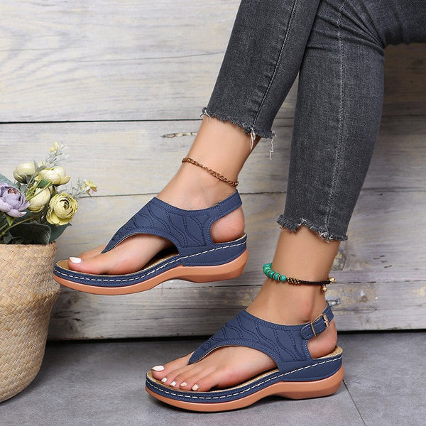 Roman Style One Word Buckle Women's Sandals