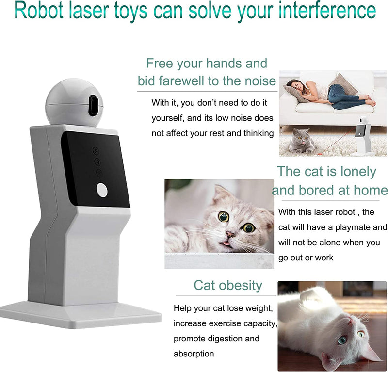 ATUBAN Cat Laser Toy Automatic,Random Moving Interactive Laser Cat Toy