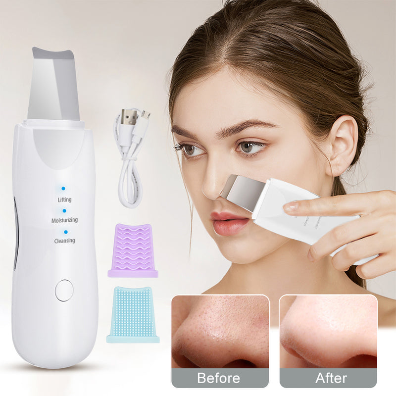 Ultrasonic Skin Scrubber Deep Face Cleaning Machine Peeling Shovel Facial Pore Cleaner Face Skin Scrubber