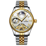 Men's Automatic Mechanical Skeleton Waterproof Stainless Steel Watch