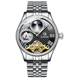 Men's Automatic Mechanical Skeleton Waterproof Stainless Steel Watch