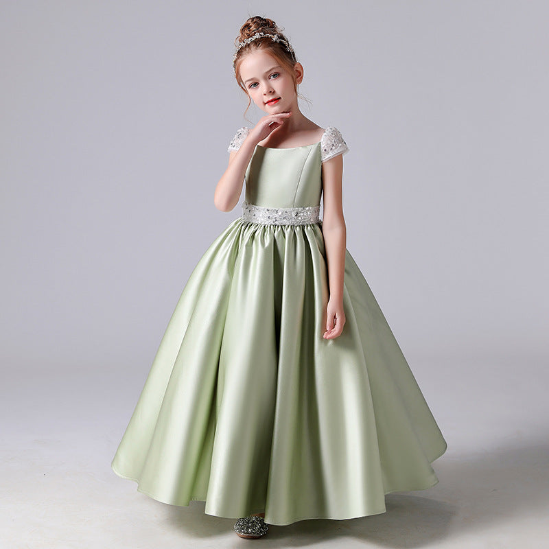 Girls Evening Dress Light Green Princess Costume