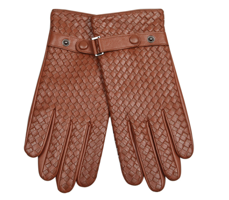 Autumn And Winter Leather Mens Woven Thin Gloves