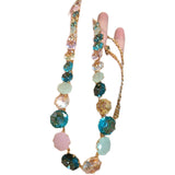 Sky Blue Multi-colored Diamond Wedding Temperament Long Necklace