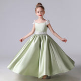 Girls Evening Dress Light Green Princess Costume