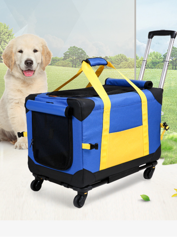 Pet Travel Carrier Transport Box with Wheels