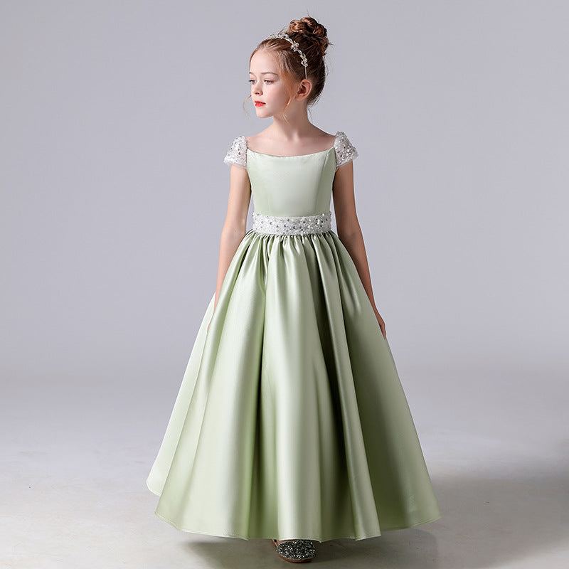 Girls Evening Dress Light Green Princess Costume