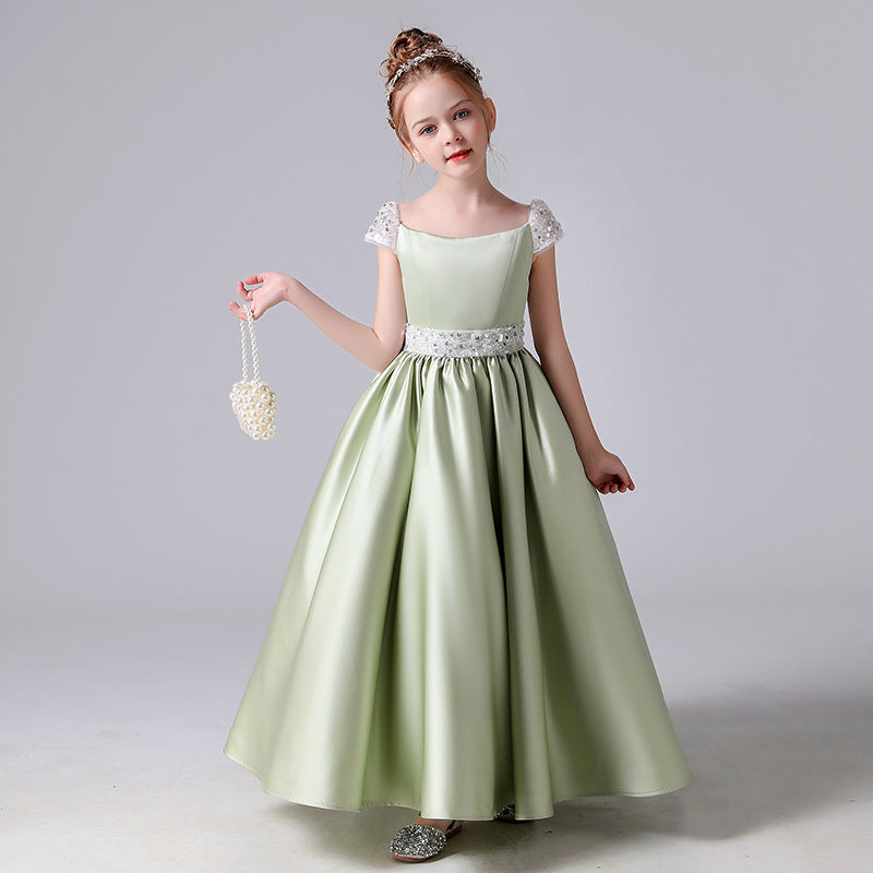 Girls Evening Dress Light Green Princess Costume