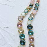 Sky Blue Multi-colored Diamond Wedding Temperament Long Necklace