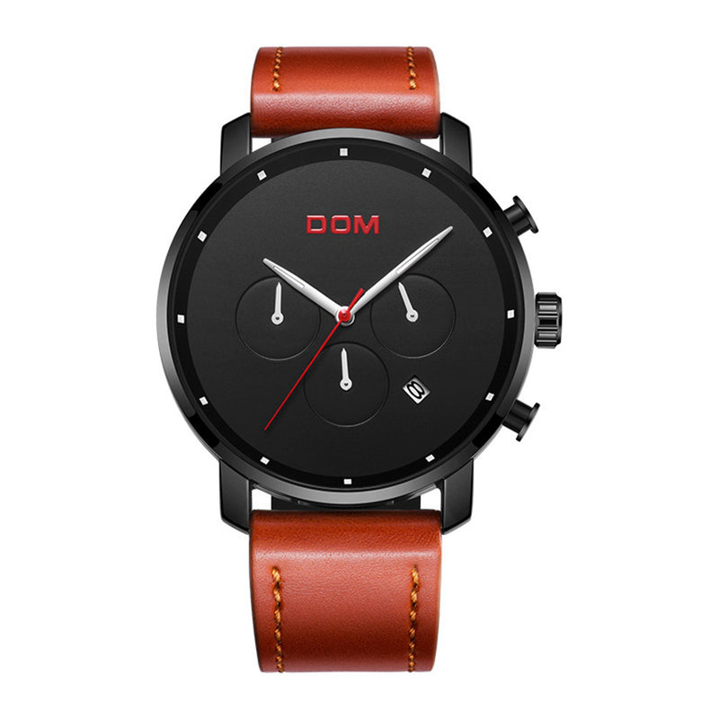 Leather Waterproof Casual Belt Watch