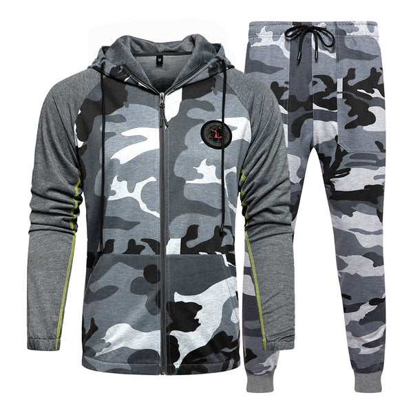 Men Tracksuit Fitness Camouflage Sweatshirts