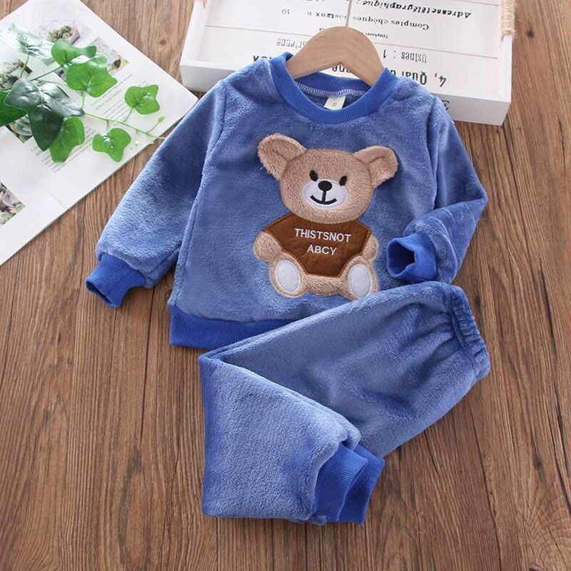 3-pc Baby Boys And Girls Clothing Set Tricken Fleece Children Hooded Outerwear