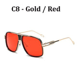 Fashion Rectangle Mens Sunglasses Metal Gradient Male Retro Eyewear Summer Drive UV400