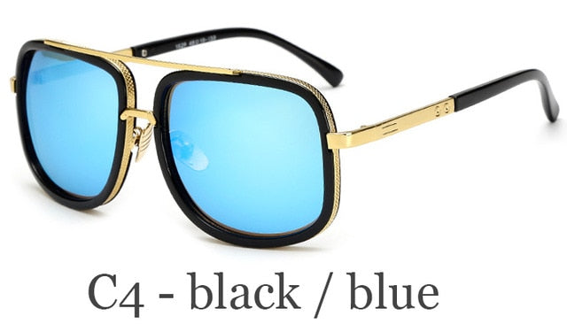 Fashion Rectangle Mens Sunglasses Metal Gradient Male Retro Eyewear Summer Drive UV400