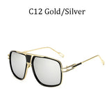 Fashion Rectangle Mens Sunglasses Metal Gradient Male Retro Eyewear Summer Drive UV400