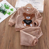 3-pc Baby Boys And Girls Clothing Set Tricken Fleece Children Hooded Outerwear