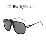 Fashion Rectangle Mens Sunglasses Metal Gradient Male Retro Eyewear Summer Drive UV400