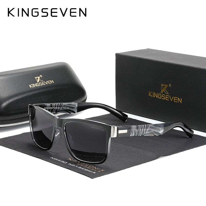 KINGSEVEN Square Retro Gradient Polarized Sunglasses