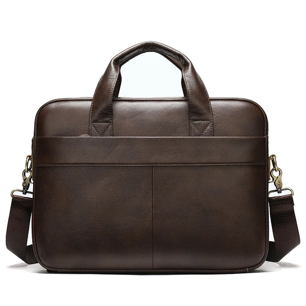 Genuine Leather Men Briefcase Laptop