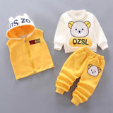 3-pc Baby Boys And Girls Clothing Set Tricken Fleece Children Hooded Outerwear