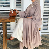 Ramadan Eid Mubarak Chiffon Open Abaya Kimono Dubai Turkey Islam Kaftan Muslim Dress