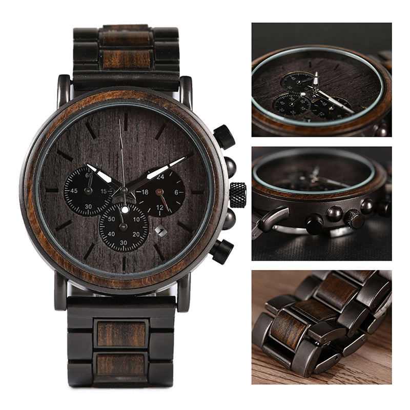 Custom Chrono Wood Watch