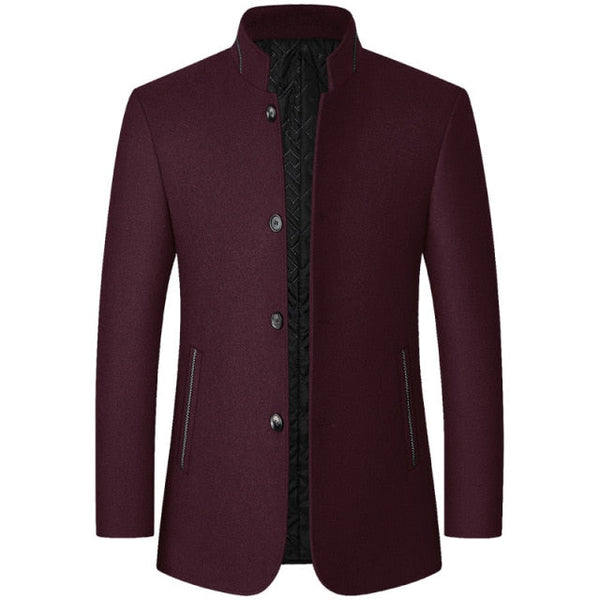 Men's Winter Stand Collar Wool Jacket