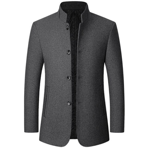 Men's Winter Stand Collar Wool Jacket