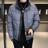 Men's Korean Style Stand Collar Casual Down Jacket