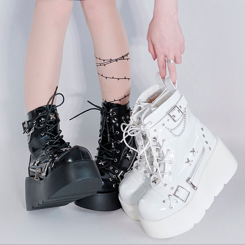 Brand New Gothic Style Platform Vampire Cosplay Women Mid-calf Boots