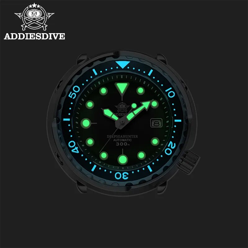 ADDIESDIVE Automatic Mechanical Watch Male American Stainless Steel Scratch Proof Waterproof