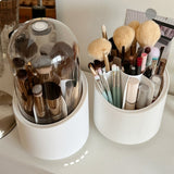 Desktop Makeup Brush Storage Bucket Cup Holder with Lid