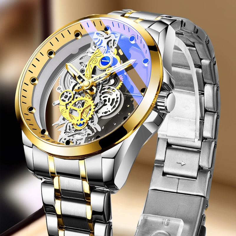 2023 New Gold Skeleton Vintage Men's Watch