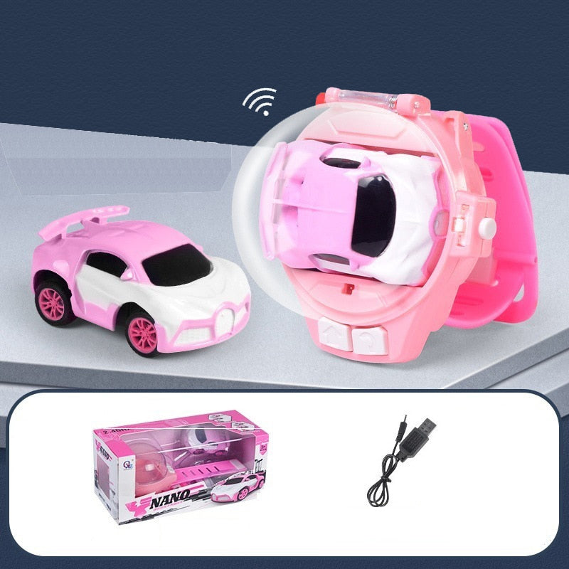 Cartoon Mini Remote Control Car Watch Toys