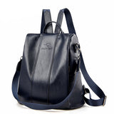 Women's Backpack Anti-theft Leather Backpack Women Vintage Shoulder Bag