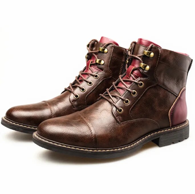 Premium Lace-up Leather Boots | Glowix®