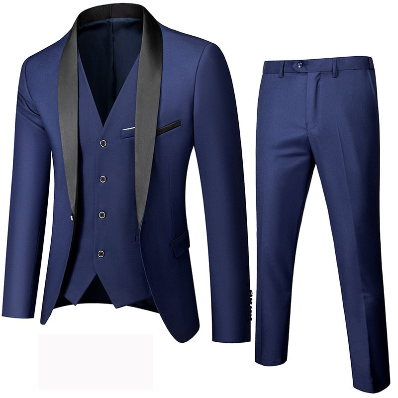 3-Piece Slim-Fit Tuxedo Suit