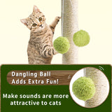 Cat Scratching Post with Green Leaves and Sisal Rope for Indoor