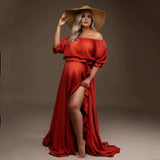 Boho Cotton Maternity Photoshoot Dress 2 in 1 Bohemian Pregnant Woman Photography Dress Outfit