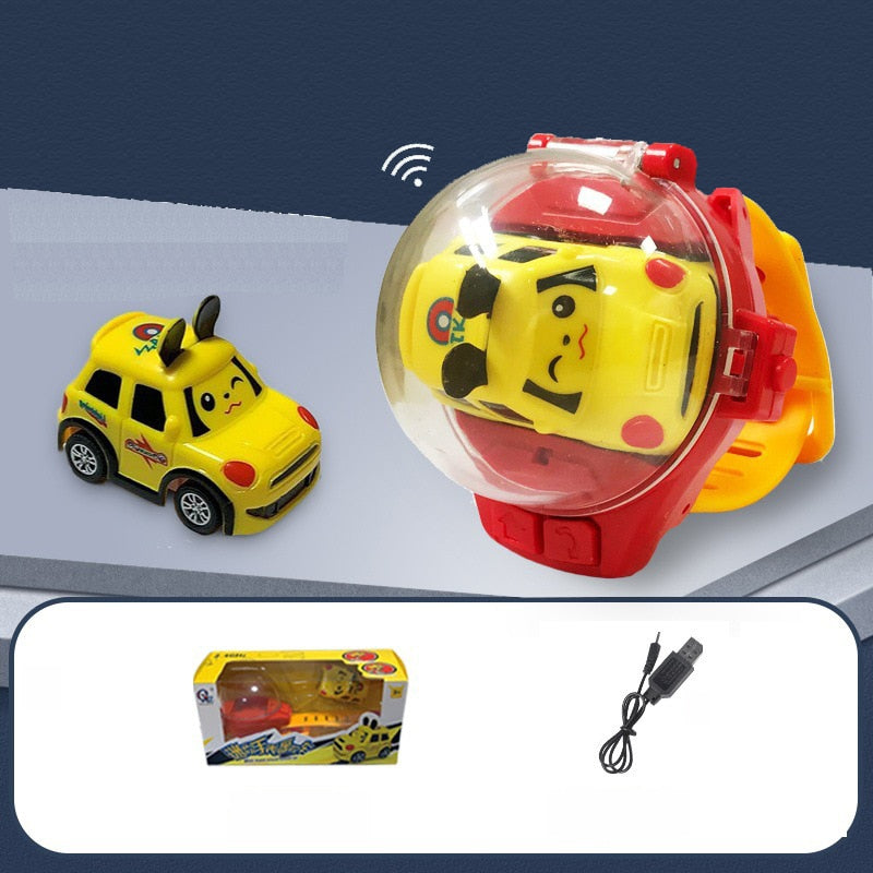 Cartoon Mini Remote Control Car Watch Toys