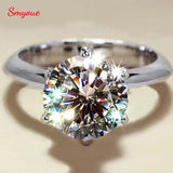 Smyoue GRA Certified 1-5CT Moissanite Ring VVS1 Lab Diamond Solitaire Ring for Women