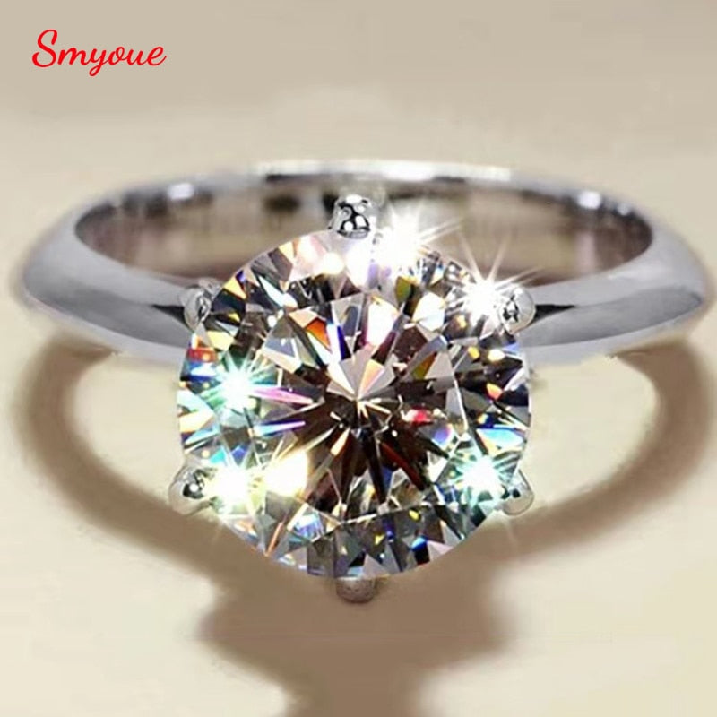 Smyoue GRA Certified 1-5CT Moissanite Ring VVS1 Lab Diamond Solitaire Ring for Women