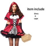 Classic Little Red Riding Hood Uniform Carnival Halloween Cosplay Costume